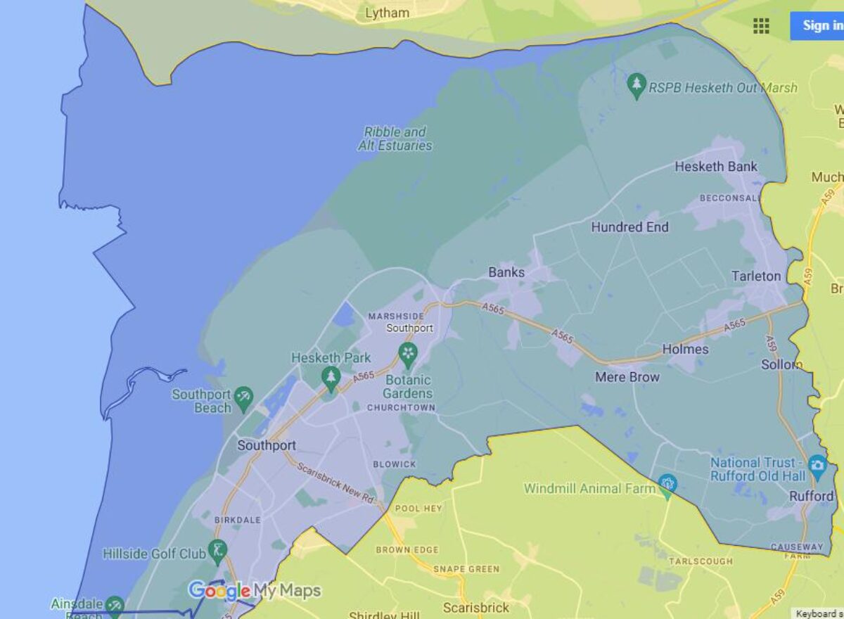 Southport Parliamentary Constituency new boundaries.
